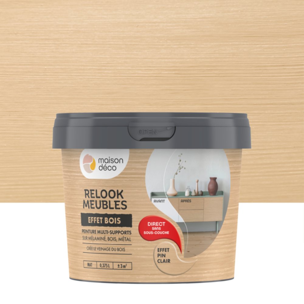 Peinture Relook Meubles effet Bois pin clair 0,375L - MAISON DECO