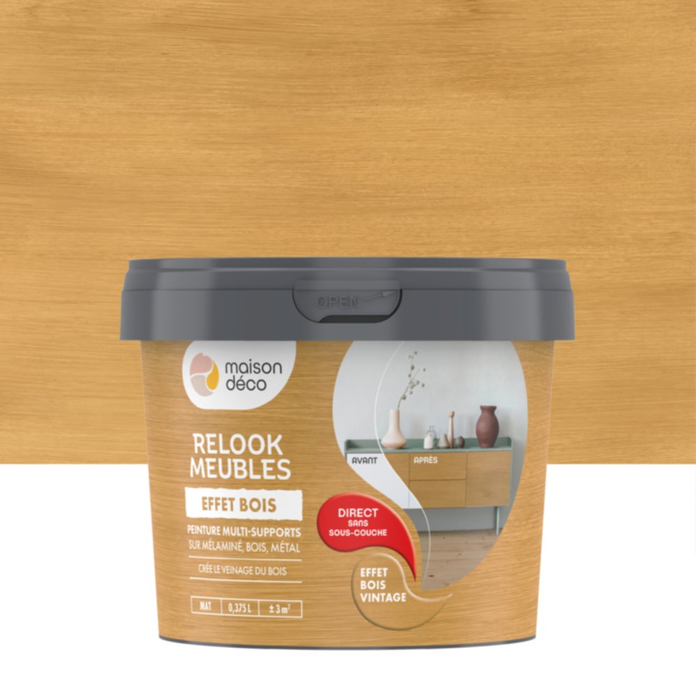 Peinture Relook Meubles effet Bois vintage 0,375L - MAISON DECO