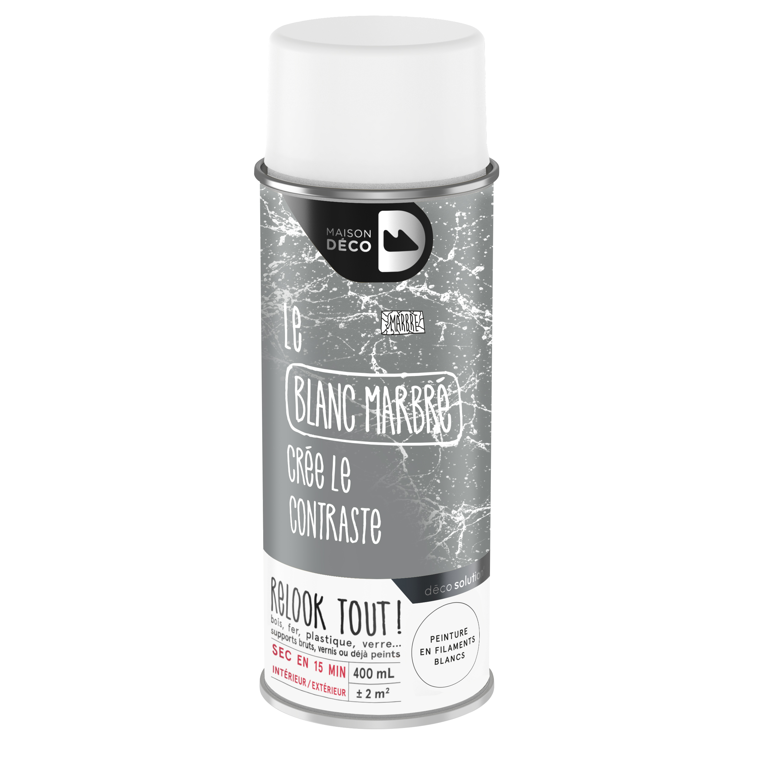 Aérosol relook tout blanc marbre 400 ml