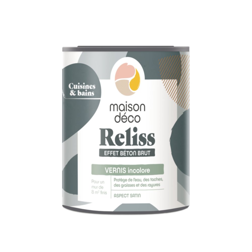 Vernis incolore béton brut Reliss satin 1L - MAISON DECO