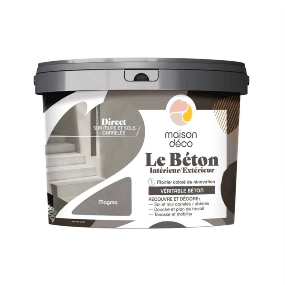 Enduit Le Béton int/ext magma 5kg - MAISON DECO