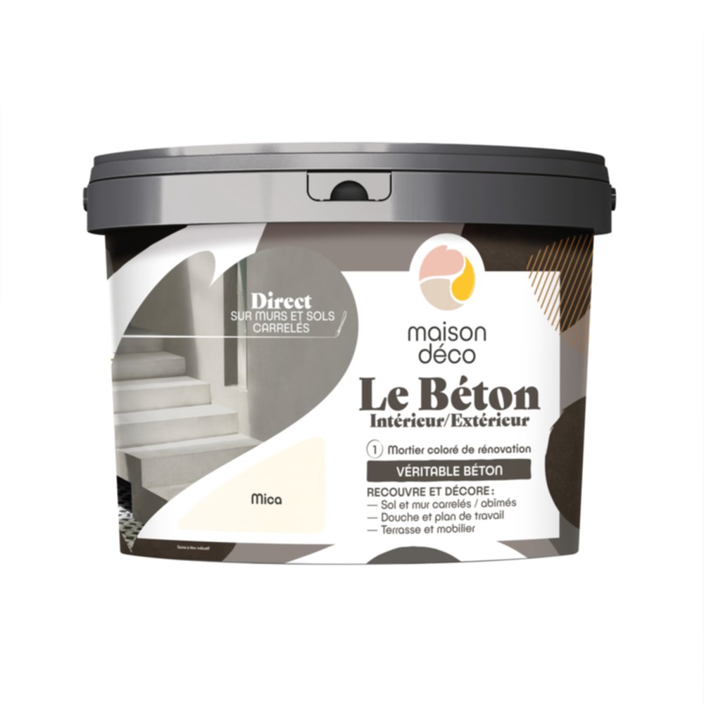 Enduit Le Béton int/ext mica 5kg - MAISON DECO