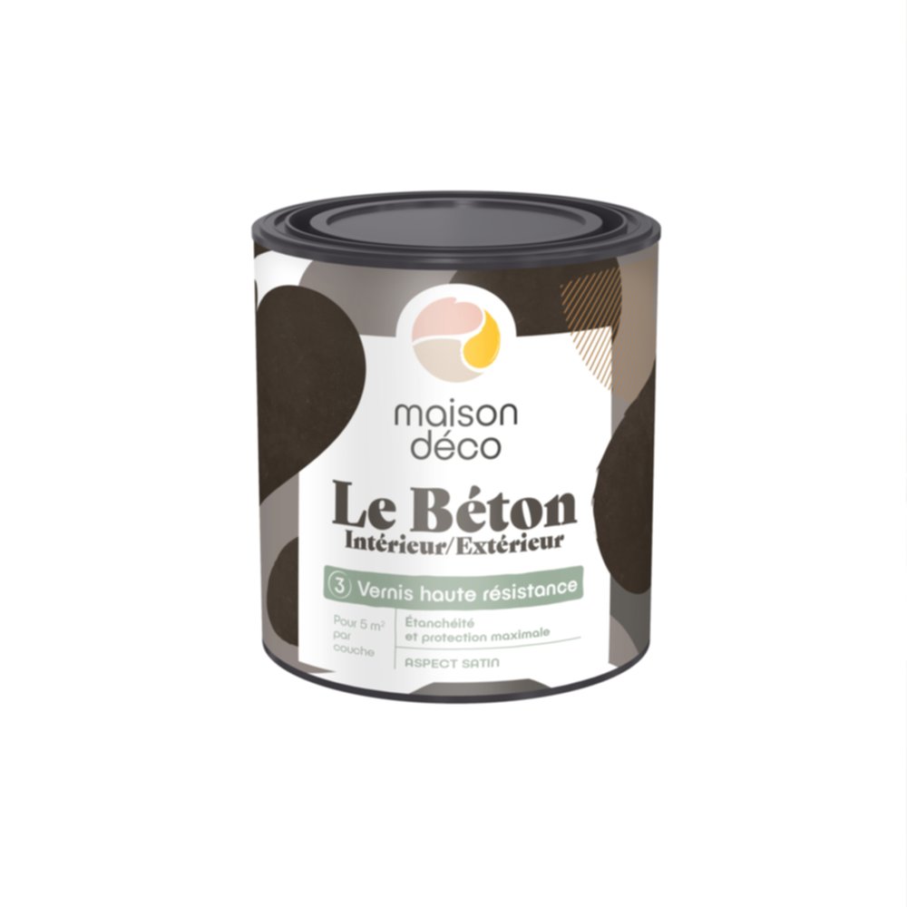 Vernis haute résistance Le Béton satin 0,5L - MAISON DECO