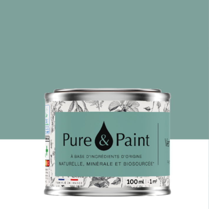 Peinture Multi-Supports Velours Vert De Gris 100ml - PURE & PAINT