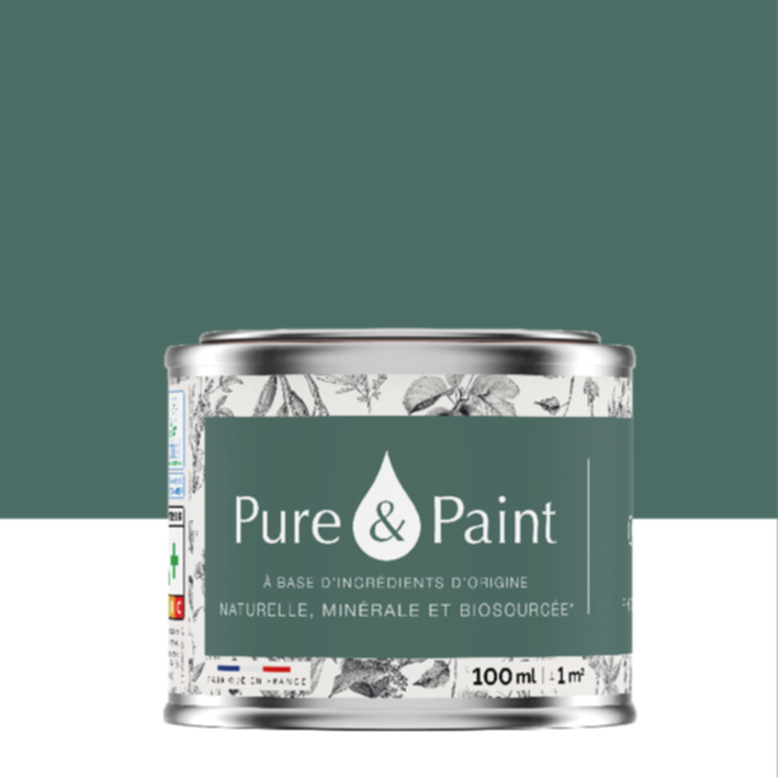 Peinture Multi-Supports Velours Olivier 100ml - PURE & PAINT