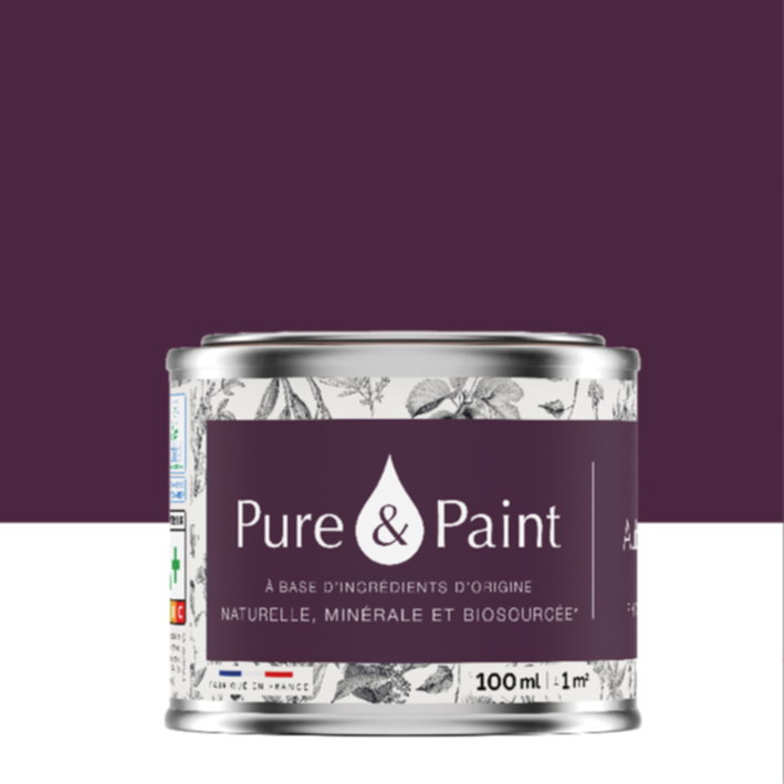 Peinture Multi-Supports Velours Aubergine 100ml - PURE & PAINT