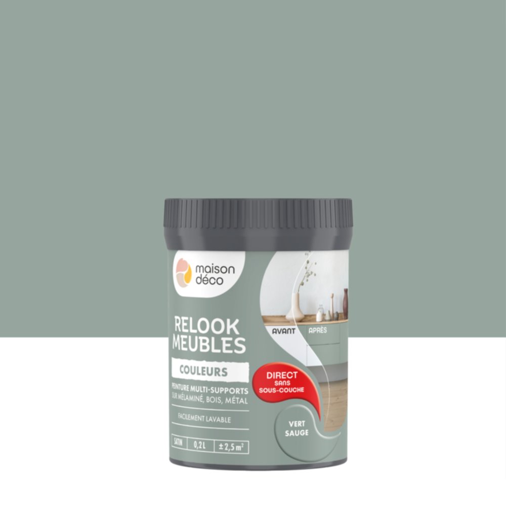 Peinture Relook Meubles Vert sauge 0,2L - MAISON DECO