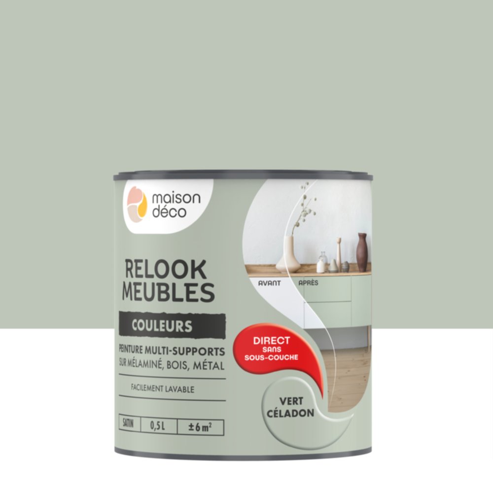 Peinture Relook Meubles Vert celadon 0,5L - MAISON DECO