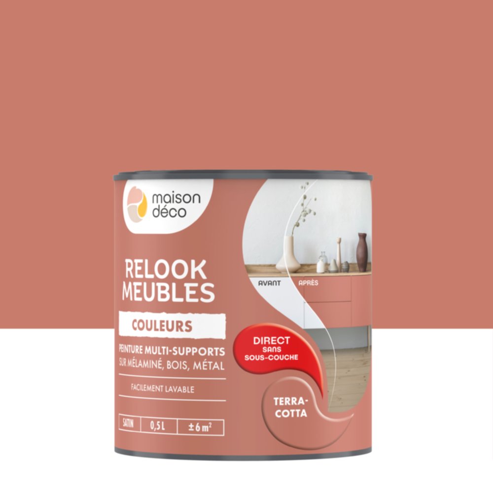 Peinture Relook Meubles Terracotta 0,5L - MAISON DECO