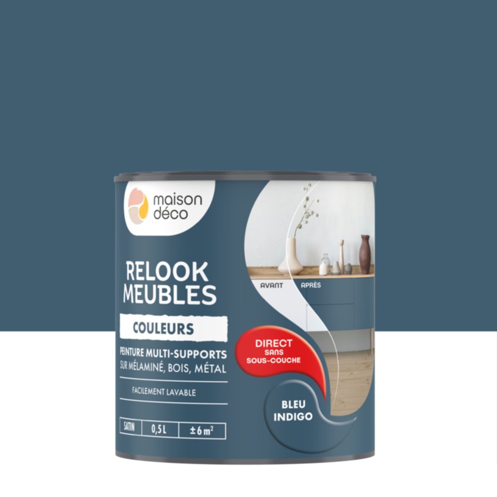 Peinture Relook Meubles Bleu indigo 0,5L - MAISON DECO