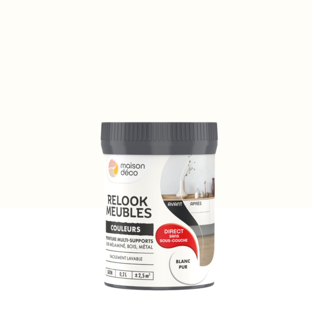 Peinture Relook Meubles Blanc pur 0,2L - MAISON DECO