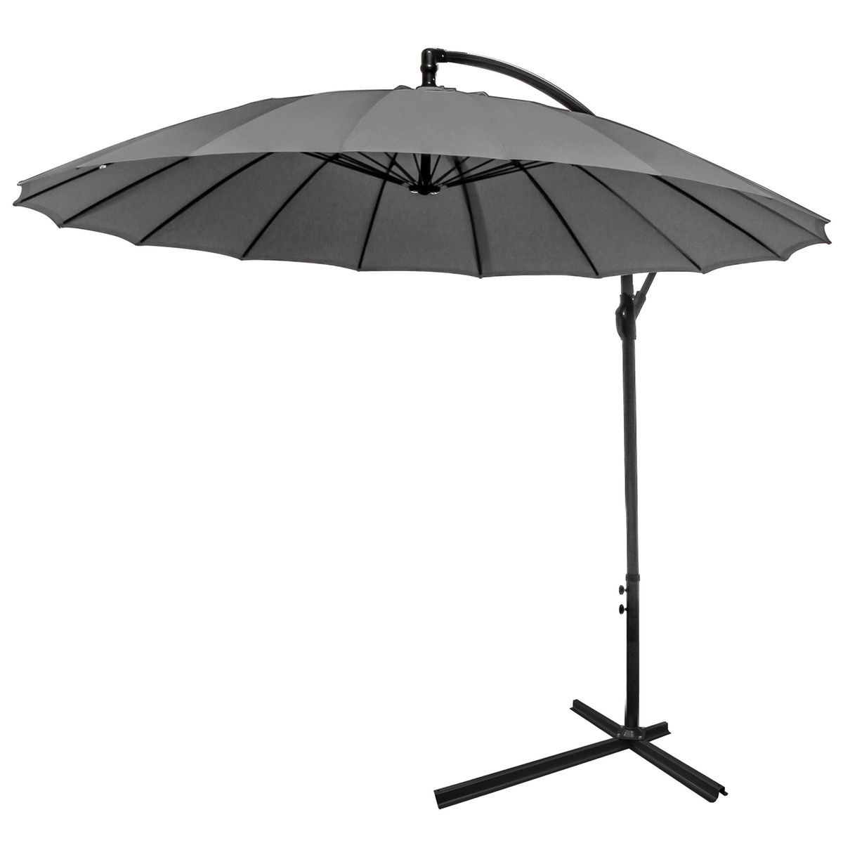 Parasol déporté Pagode Ø3m gris - PRO LOISIRS