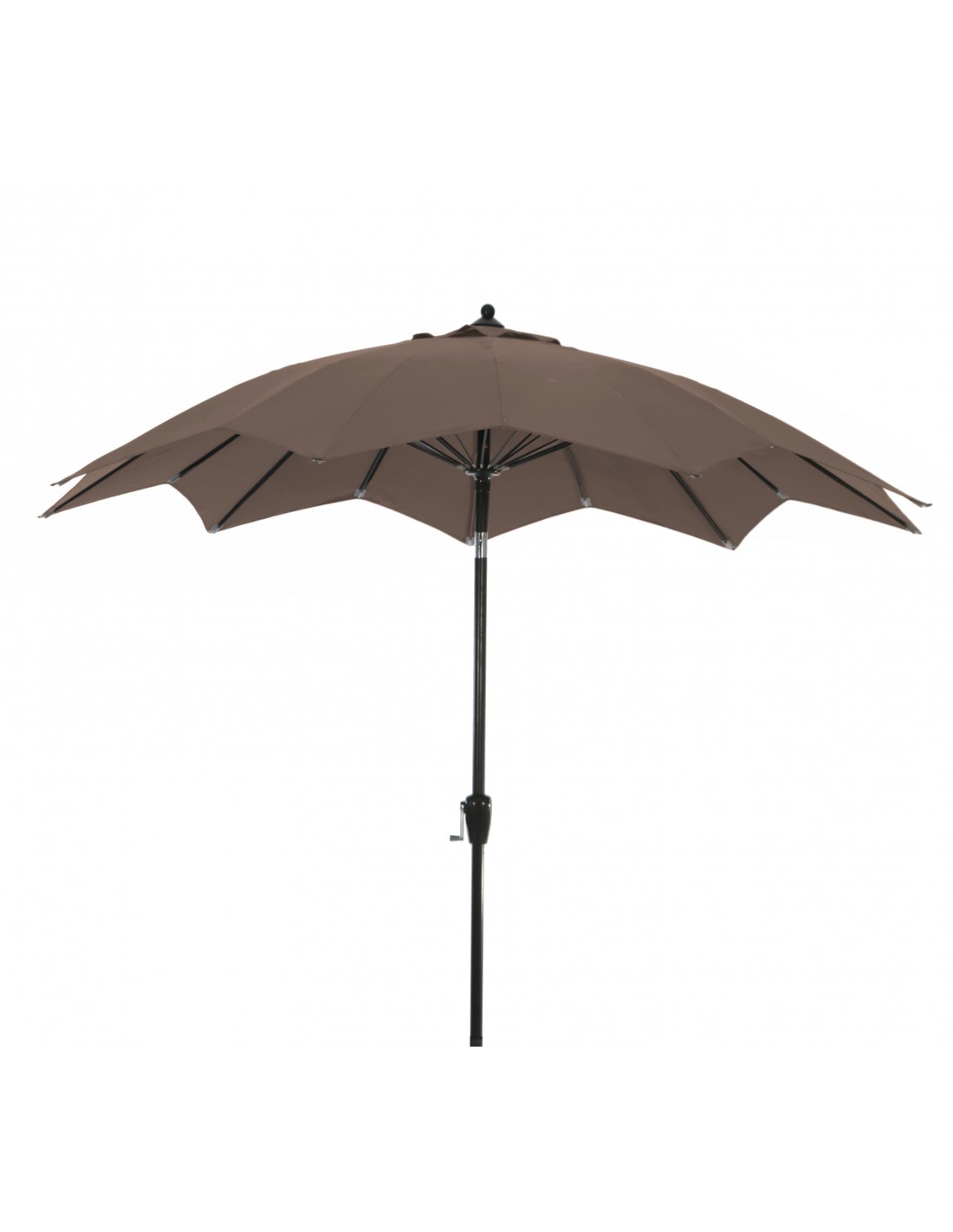 Parasol droit Calice ø300cm grey/taupe PROLOISIRS