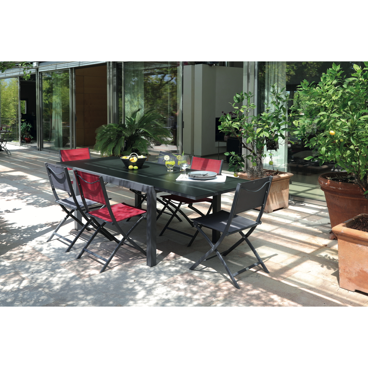 Table de jardin Elise anthracite PROLOISIRS