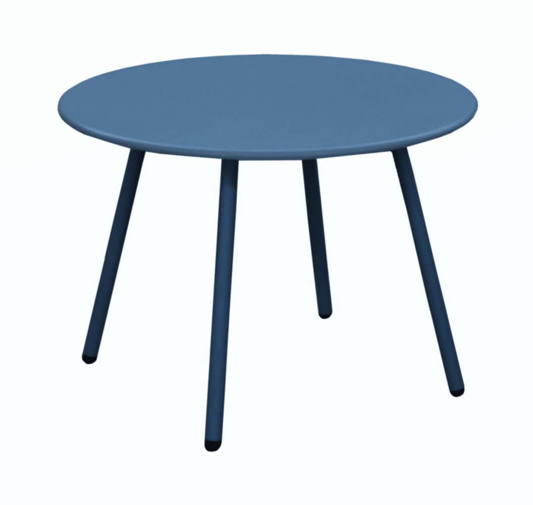 Rio table basse diam.50 acier - bleu