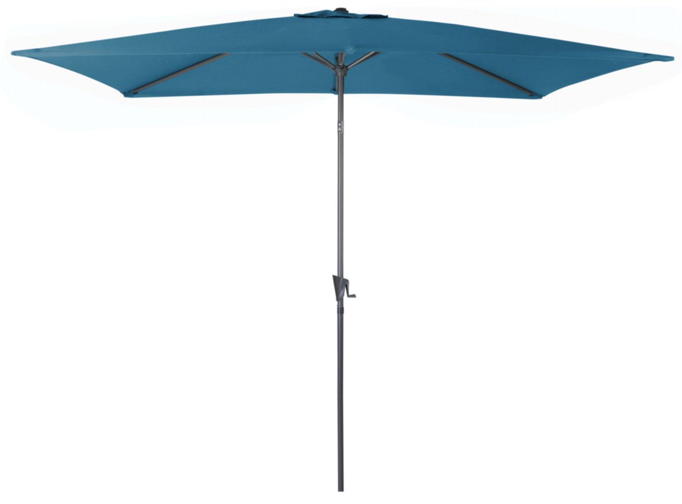 Parasol alu/acier droit 3x2/6 inclinable bleu