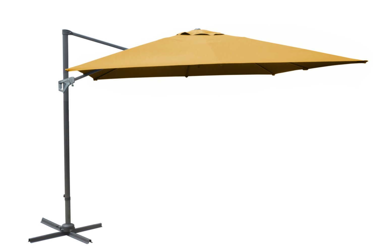 Parasol alu/alu déporté nh 3x3/8 inclinable curry