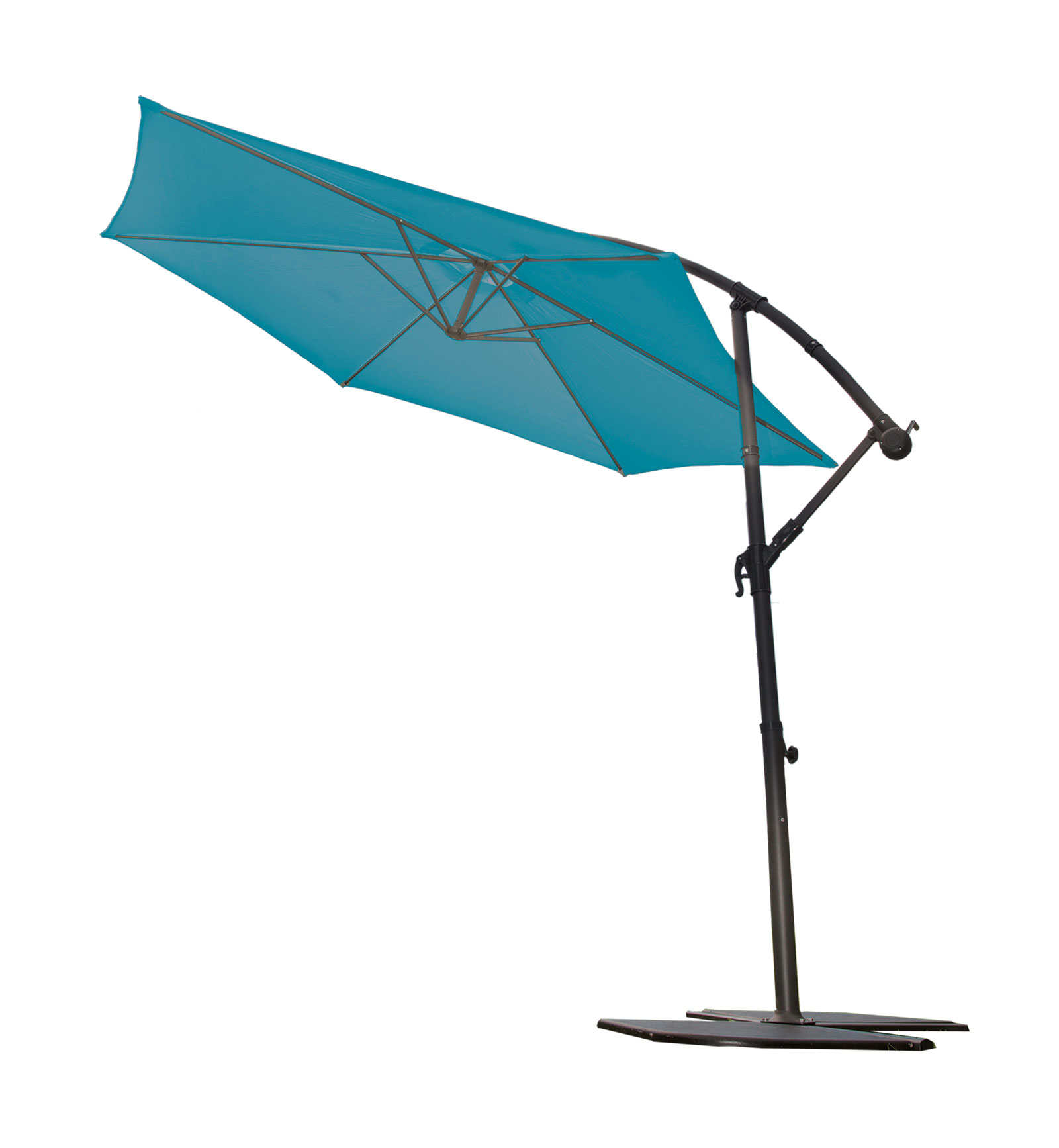 Parasol mat déporté superking 3 m bleu canard