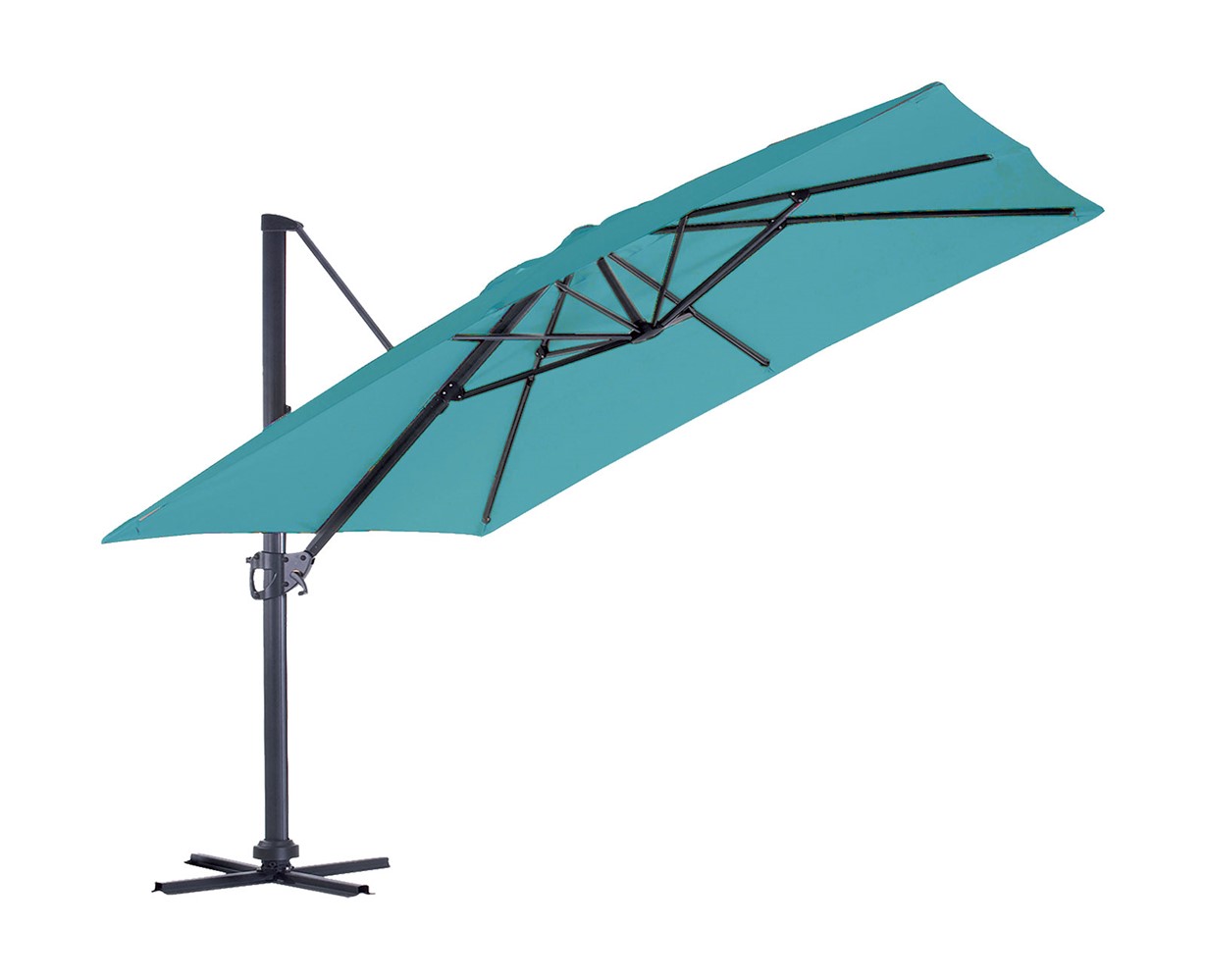 Parasol déporté LuxeKing 4 x 3 m bleu - OZALIDE