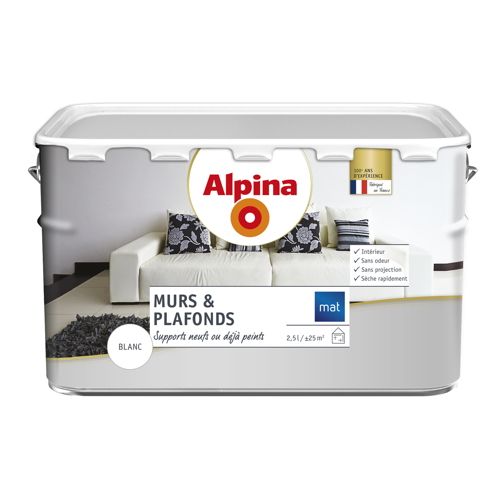 Peinture murs et plafonds mat 2,5 L