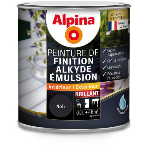 Peinture alkyde brillant 0,5 L Noir