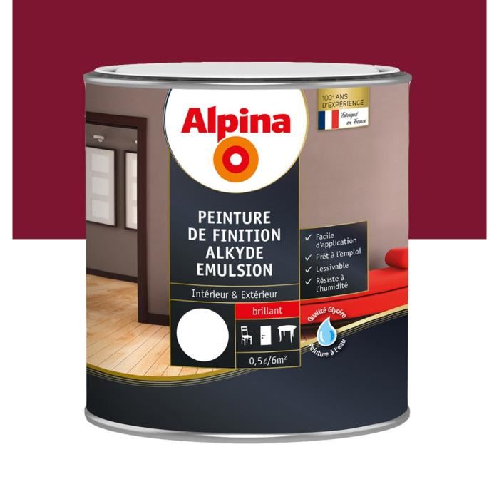 Peinture alkyde brillant 0,5 L Rouge basque