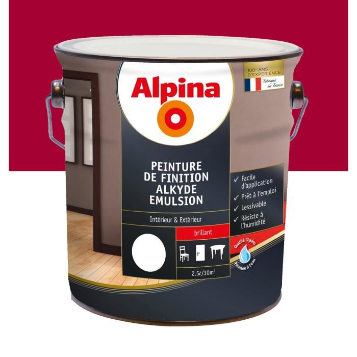 Peinture alkyde brillant 2,5 L Rouge cerise