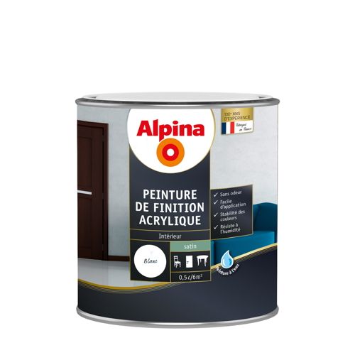 Peinture acrylique satin 0,5 L Blanc