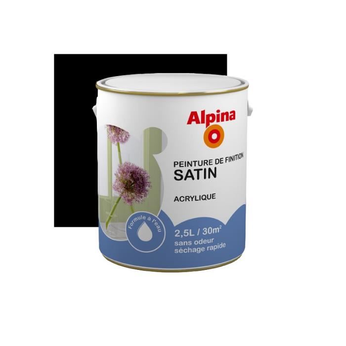 Peinture acrylique satin 0,5 L Noir