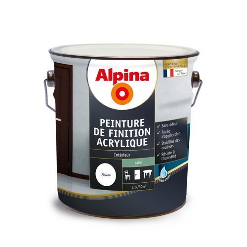 Peinture acrylique satin 2,5 L Blanc