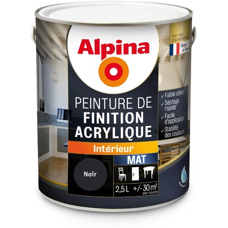 Peinture acrylique mat 2,5 L Noir