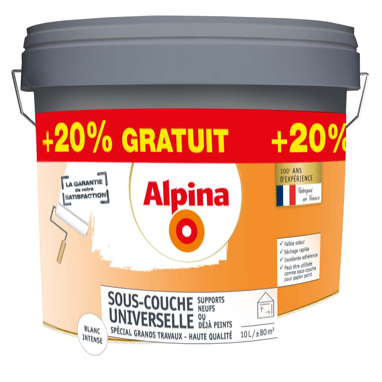 Peinture Grands travaux sous couche 10l+20% gratuit