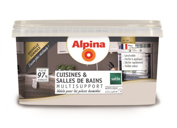 Peinture acrylique Cuisines et salle de bains 2,5L nuage ALPINA