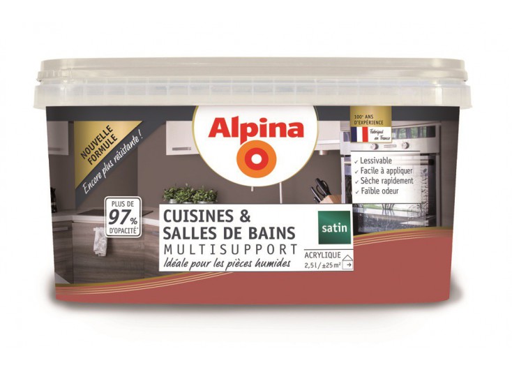 Peinture acrylique Cuisines et salle de bains 2,5L terracotta ALPINA