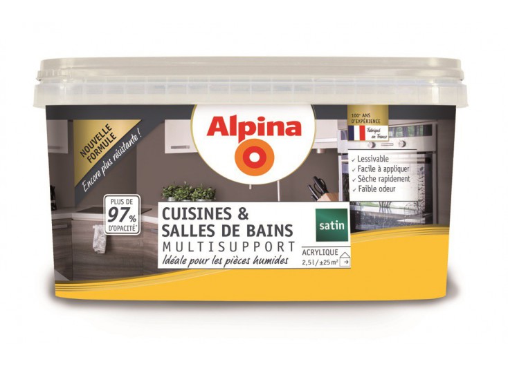 Peinture acrylique Cuisines et salle de bains 2,5L curry ALPINA