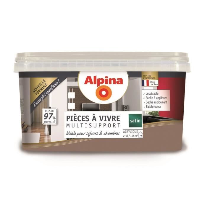 Peinture acrylique pièce à vivre taupe 2,5L ALPINA