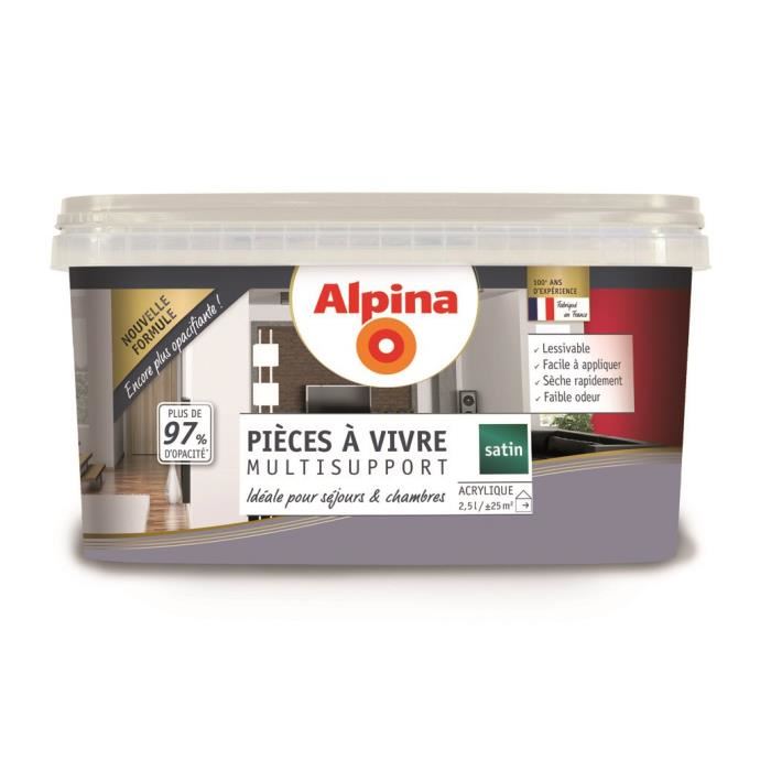 Peinture acrylique pièce à vivre galet 2,5L ALPINA