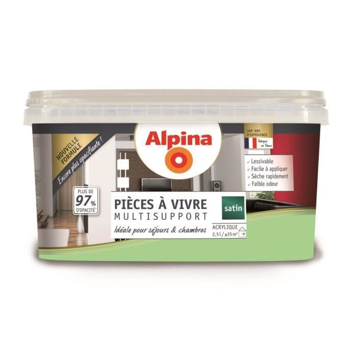 Peinture acrylique pièce à vivre amande 2,5L ALPINA