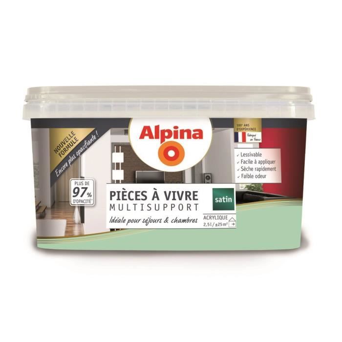 Peinture acrylique pièce à vivre vert d'eau 2,5L ALPINA