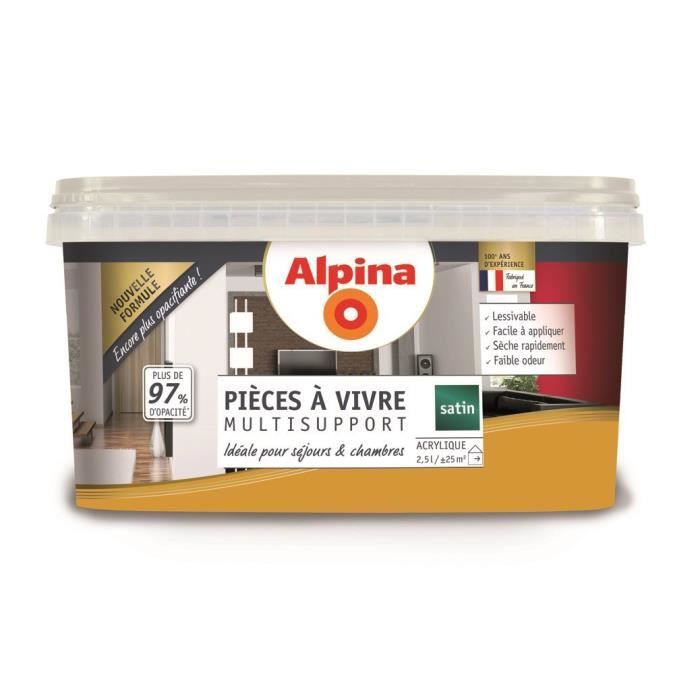 Peinture acrylique pièce à vivre moutarde 2,5L ALPINA