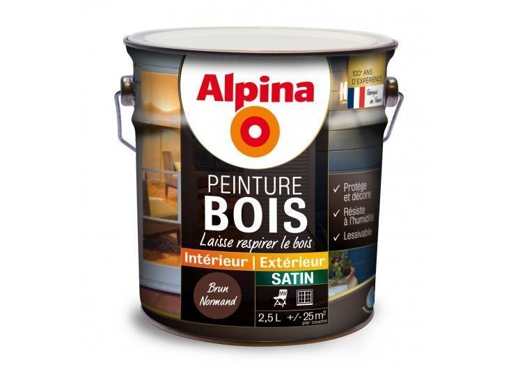 Peinture bois 2,5L brun normand ALPINA