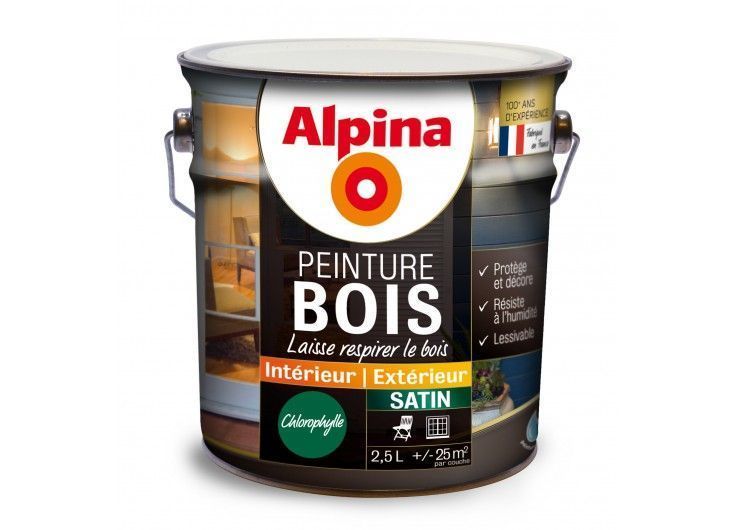 Peinture bois 2,5L chlorophylle ALPINA