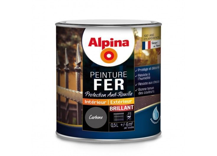 Peinture fer 0,5L carbone ALPINA