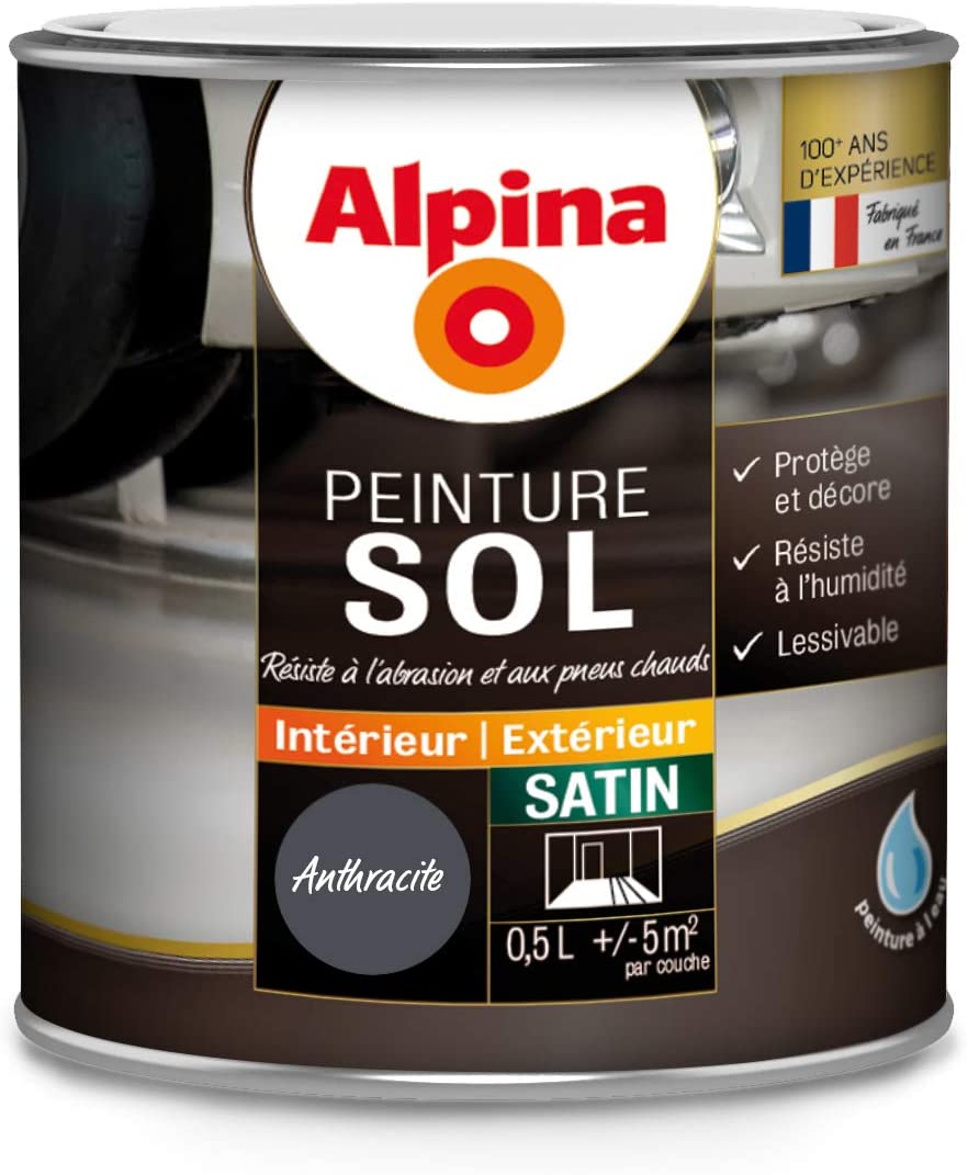 Peinture sol intérieur/extérieur 2,5L anthracite satin ALPINA