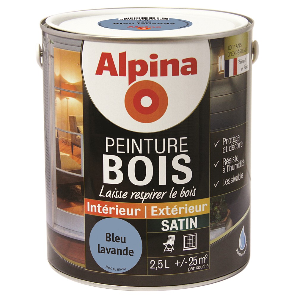 Peinture peinture bois 2,5L Bleu lavande