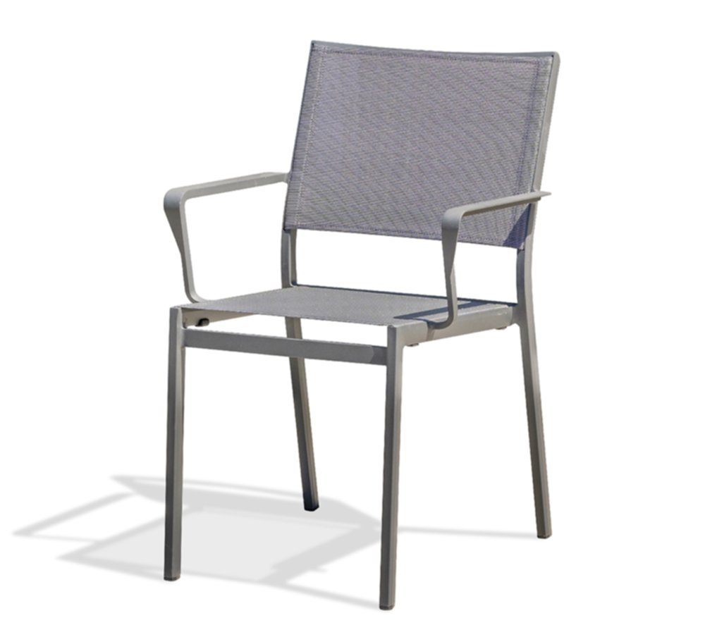 Fauteuil de Jardin Empilable Stockholm en Textilène/Aluminium Anthracite - DCB GARDEN