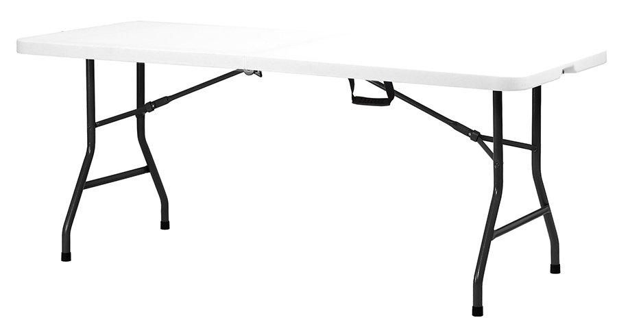 Table Camping pliante polyéthylène et acier 180x76x74cm Blanc - INNOV'AXE