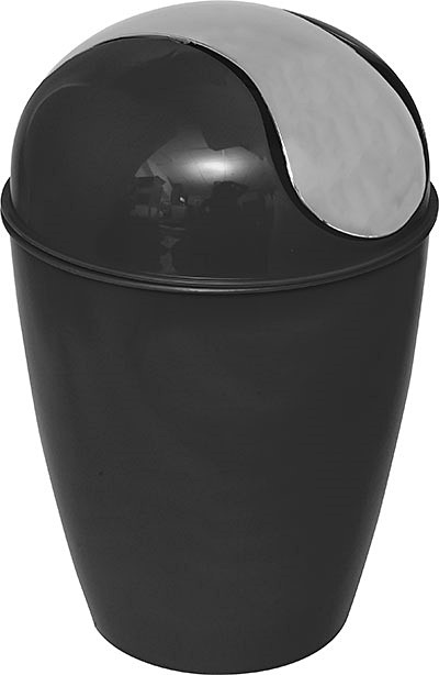 Poubelle pp conique avec couvercle 5,6l - noir - TENDANCE