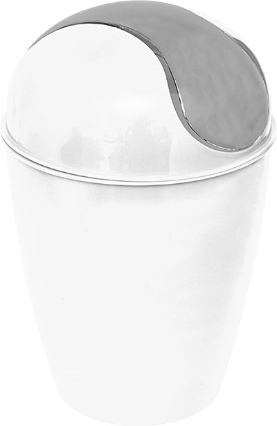 Mini poubelle conique avec couvercle 1,7L - blanc