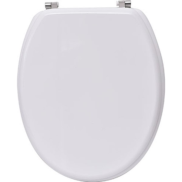 Abattant WC MDF 18 pouces attaches acier inoxydable - blanc